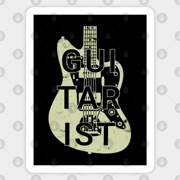 Guitarist Electric Guitar Body Cream Color Sticker by nightsworthy